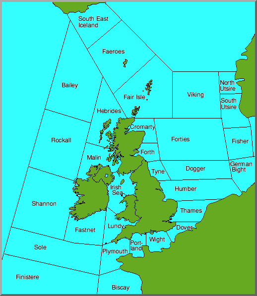 Sea areas chart